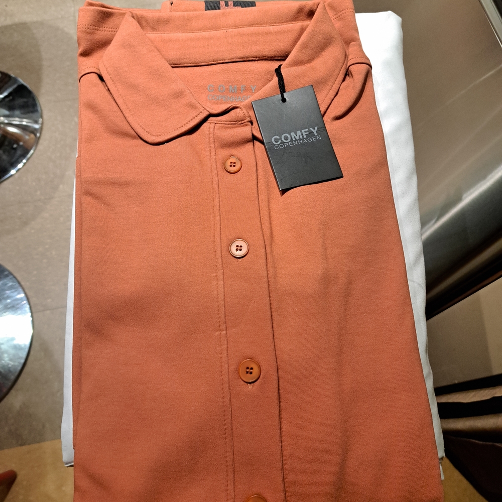 Comfy Copenhagen Orange Button-Up Shirt